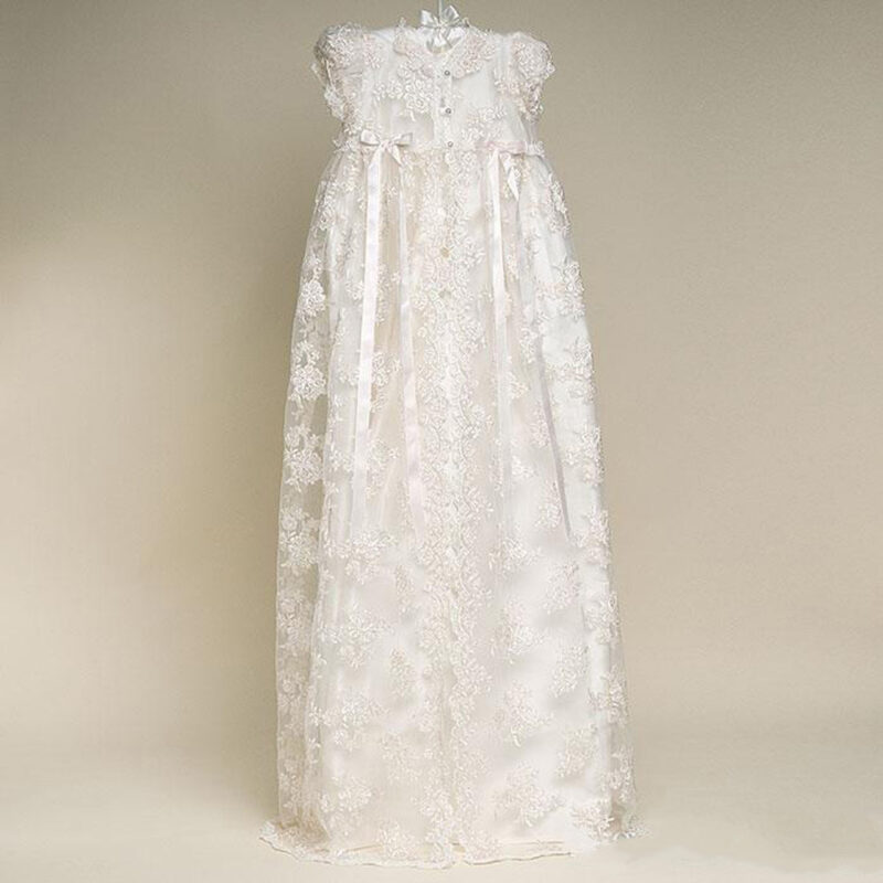 Long Ivory Gown Lace 3 Piece Dress - Image 2